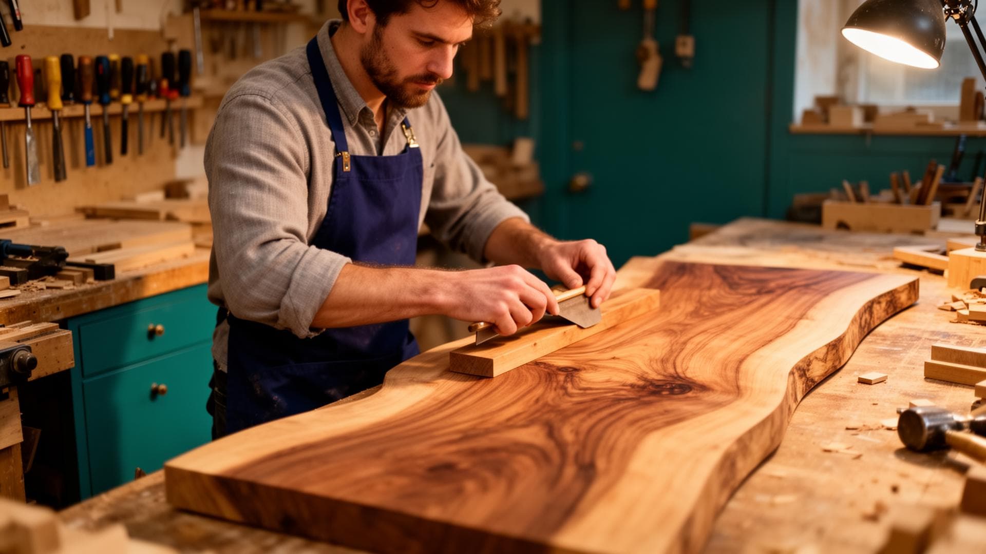 Skilled artisan crafting in workshop